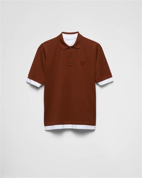 polo prada arancione|Prada Layered Cotton Polo Shirt .